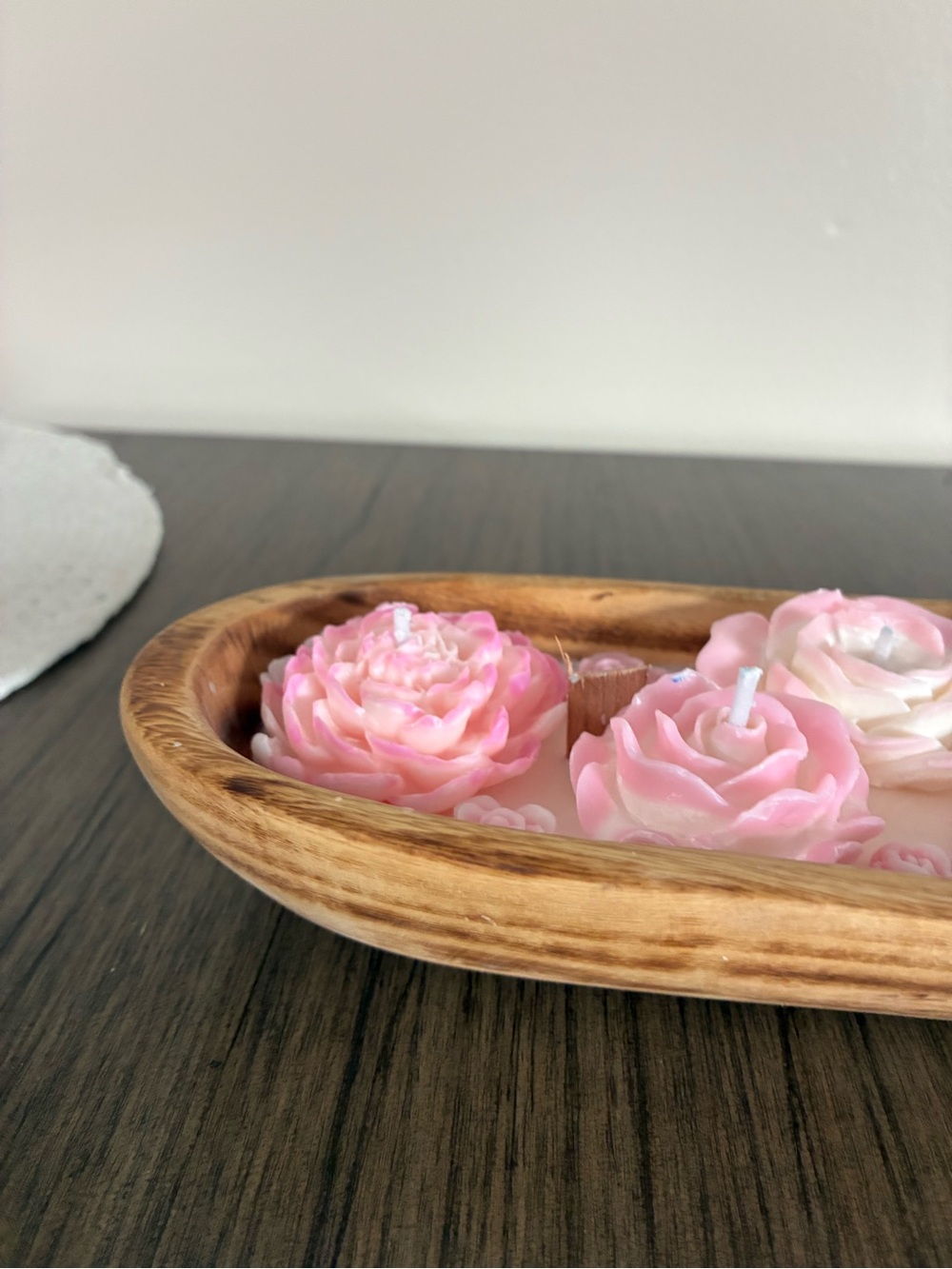 Pink Rose Candle Tray - Picture 2 of 5